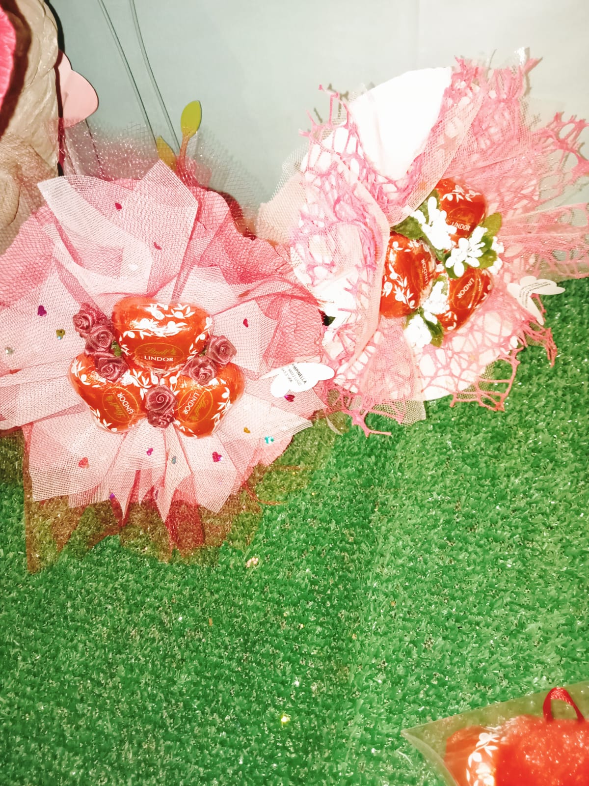 Bouquet con 3 ciocoolatini cuore Lindt